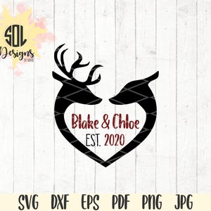 Deer heart svg - wedding country svg - engagement svg - southern girl svg - southern hospitality svg - svg dxf eps png jpg pdf