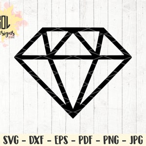 Diamant svg - rijke diamanten ring - verlovingsfeest - Cricut Silhouette gesneden bestand - instant download - svg dxf eps png jpg pdf