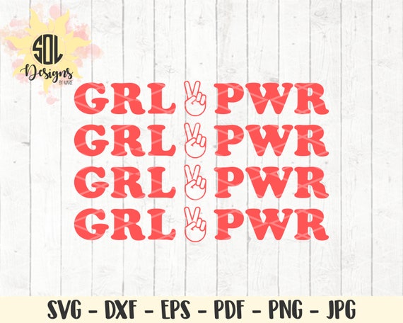 Download Girl Power With Peace Sign Svg Dxf Eps Png Jpg Pdf Graphic Etsy
