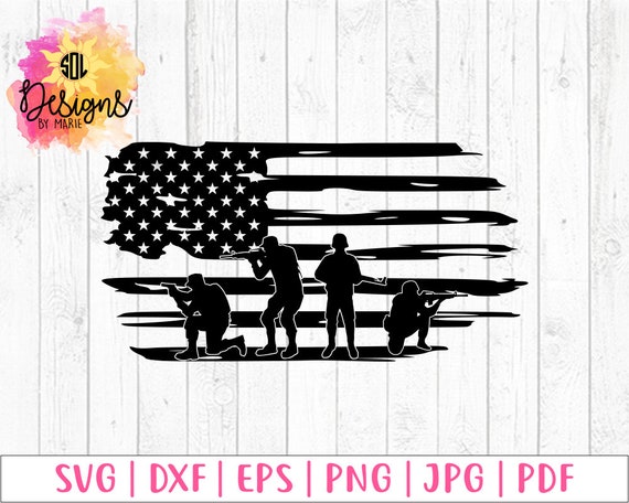 Download Distressed American Flag and Soldiers svg America the | Etsy