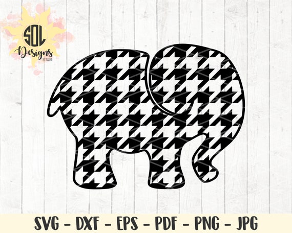 Download Alabama Hounds Tooth Elephant Svg Big Al Rammer Jammer Etsy