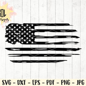 Distressed American Flag svg - distressed flag - Cricut Silhouette cut file - instant download - svg dxf eps png jpg pdf