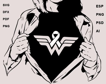 Download Wonder Woman Breast Cancer Svg Etsy