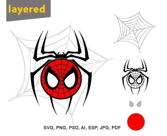 Spiderman Face Spider Vector With Web Svg Canada Spiderman Face Spider Vector, Winter Coat Spider Logo Vector