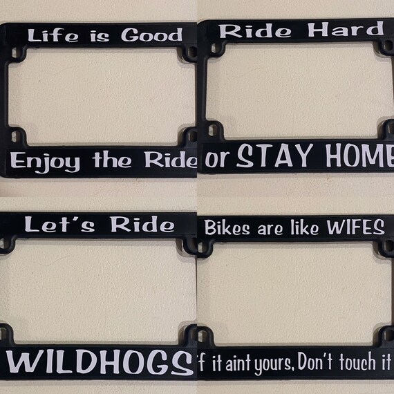 Personalized Motorcycle License Plate Frame Etsy
