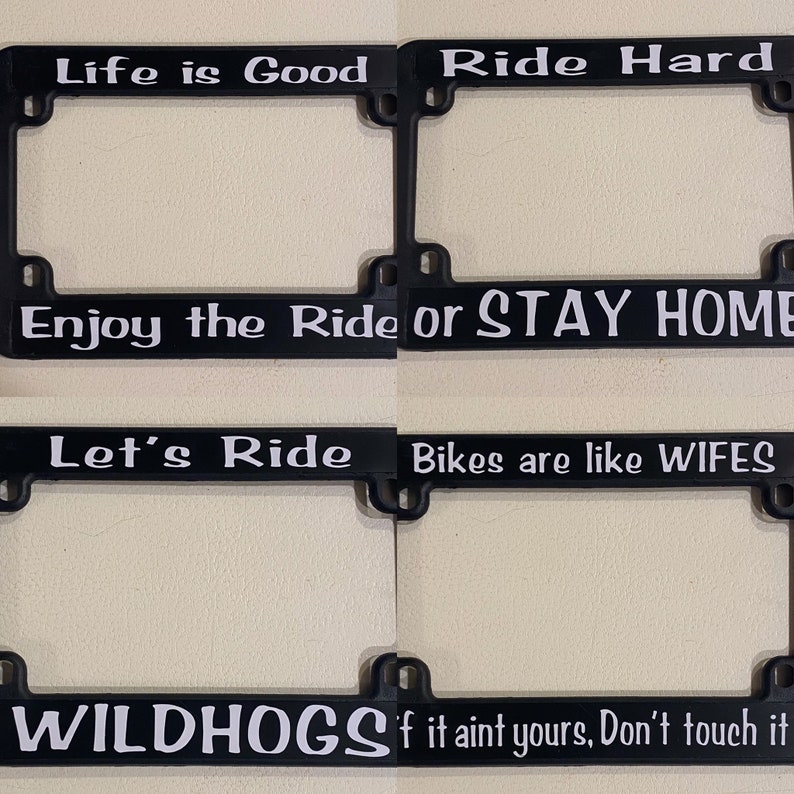 Personalized Motorcycle License Plate Frame Etsy