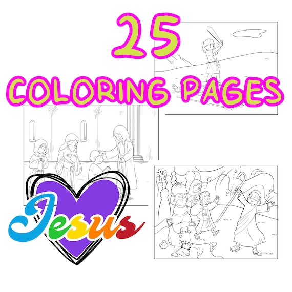 25 Christian Coloring Book Pages Homeschool Curriculum | Etsy
