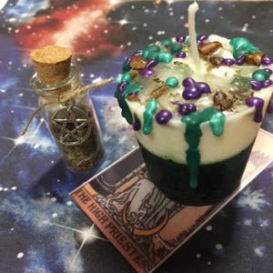Lunar Eclipse Candle Spell kit - witchcraft, Reiki, full moon, psychic power, insight, Goddess, Wicca, tarot, magick, ritual