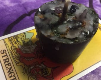Banish Negativity Votive Spell Candle - magickal,Reiki,witchcraft,tarot,spiritual,chakra,moon,magic,witch,crystal,herbs,homemade,tarot, gift
