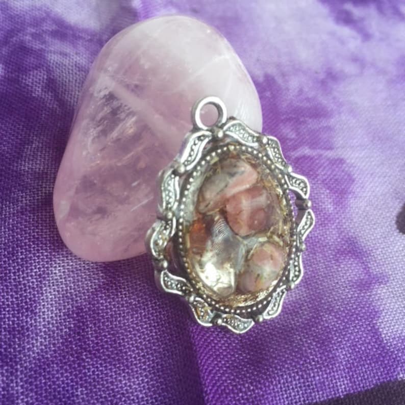 Emotional Healing Amulet jewelry, witch, necklace, Reiki, crystals, witchcraft, Wiccan,Rhodochrosite,tarot,chakra,heart,love,friendship image 6