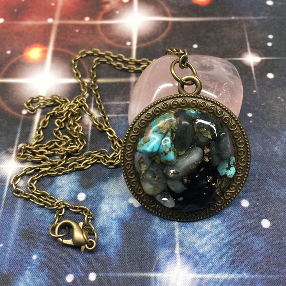 Emotional Grief Amulet Witchcraftamulet Protection Magic Crystalsgemstones Jewelry Turquoisegriefreiki Witch Ritual Talisman - 