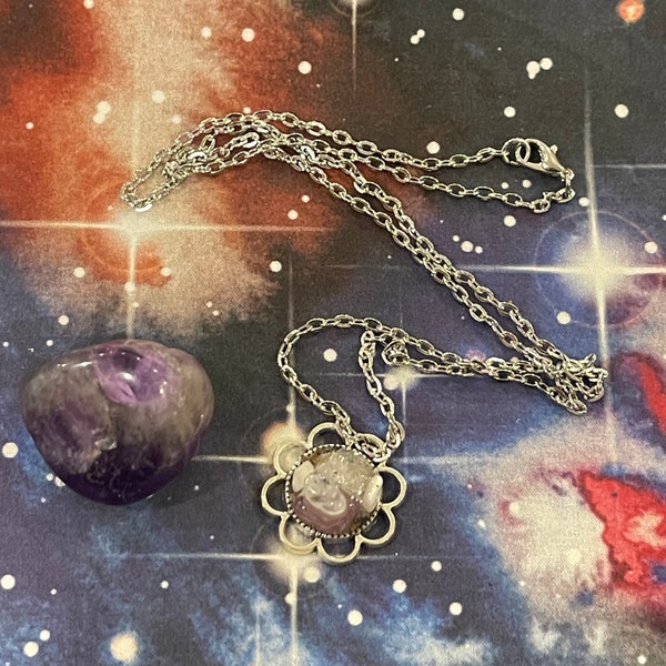 Divine Guidance Amulet- witchcraft, Reiki, amethyst, crystals, gemstones, aquamarine,witchcraft, insight, enlightenment, magic