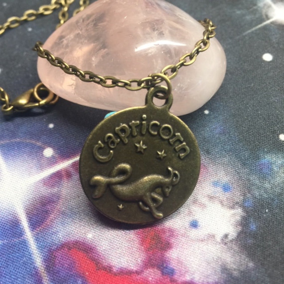 Capricorn Zodiac Amulet Horoscope Necklacecharm Good - Etsy