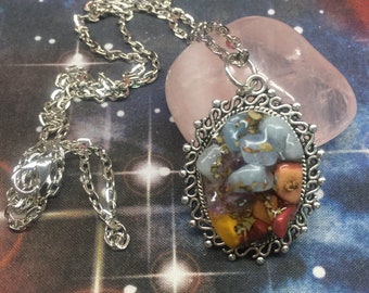 Emotional Healing and Protection Amulet, - Witchcraft, magic, bloodstone, aquamarine, amethyst, crystals, necklace, jewelry,amulet, talisman