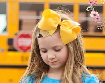 3-4-5-6-7-8” pencil hairbow, back to school hair bow, school hair bow, pencil bow for girls, pencil bow,alligator bow, back to school outfit