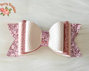 leather hair bow etsy