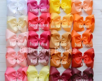 50+ colors 6 inches hair bow, 6" hairbow, 6 inch solid color bow, 6 inches bow, 6" plain hair bow, 6" handmade bows, jojo style hairbow