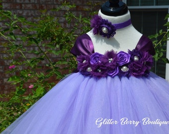 eggplant tutu dress, tutu dress, eggplant flower girl dress, purple tutu dress, purple flower girl dress, purple birthday outfit