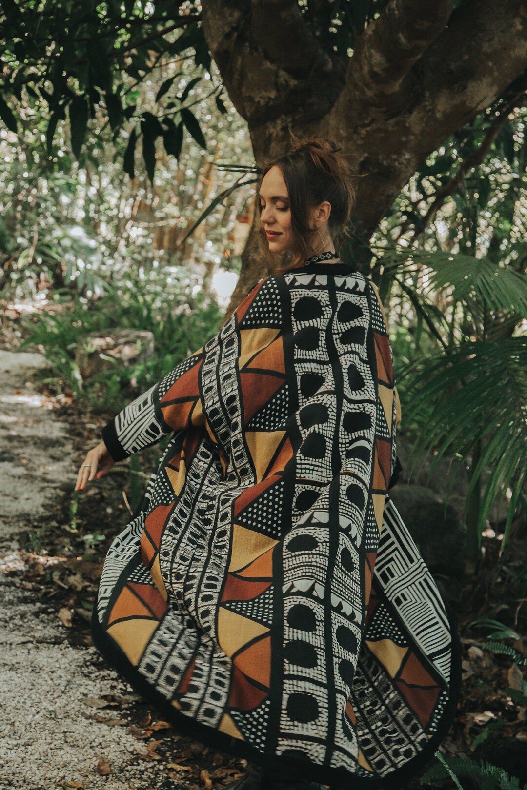 Bulk Organic Cotton Handcrafted Colorful Eyes Kimono