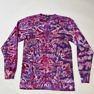 Tie-Dye Langarm-T-Shirt, extra kleines Unisex Tiedye-T-Shirt, Psychedelisches Tiedye-Shirt, Herren-Tiedye-T-Shirt, T-Shirt