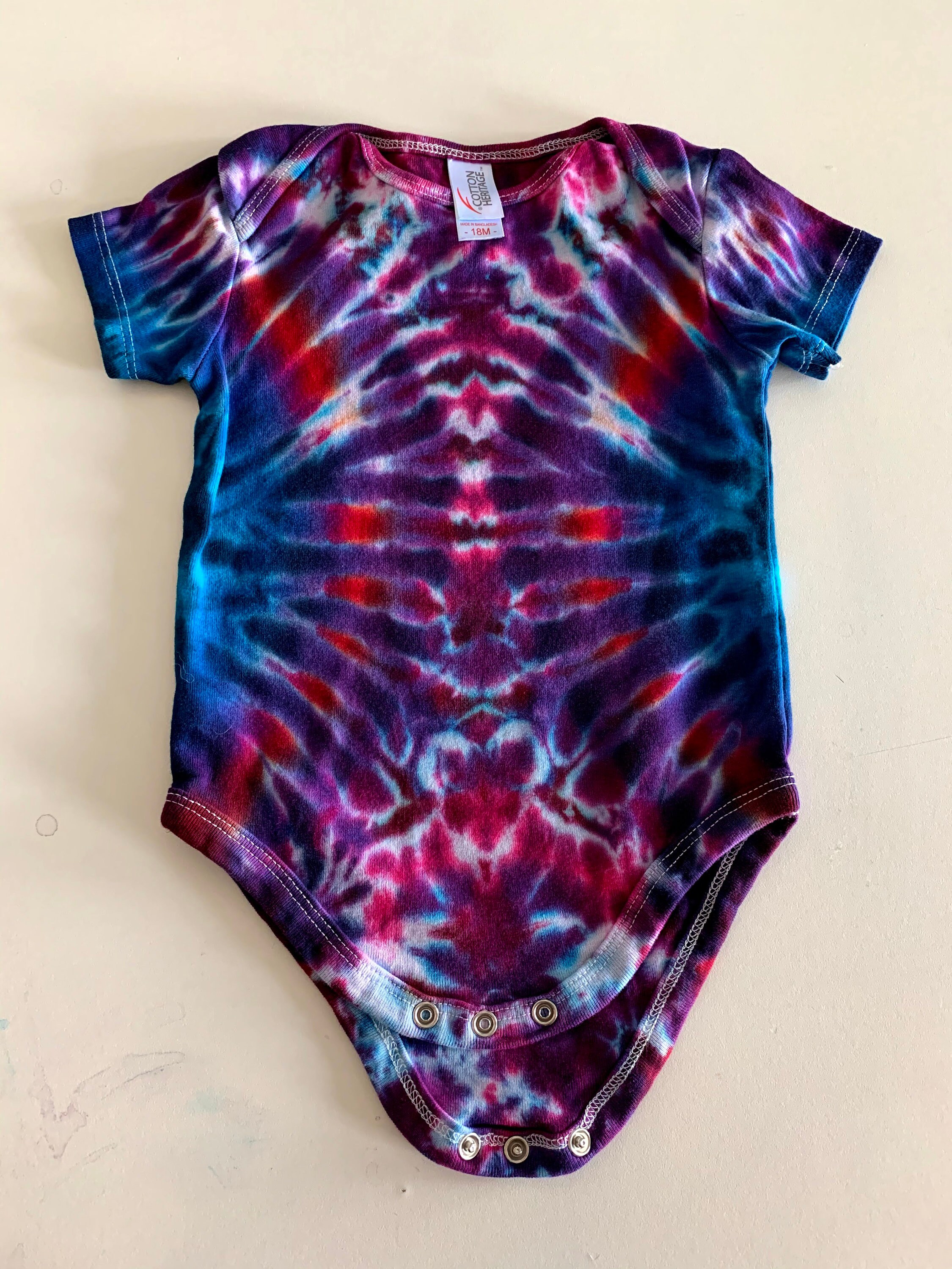 18 Month Size One of a Kind TieDye Baby Onesie HandDyed Etsy