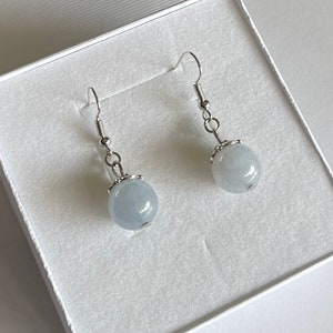 Aquamarine Earrings - Silver Aquamarine Earrings - Aquamarine Dangling Earrings  - Aquamarine Jewelry - Blue Crystal -  Birthstone March