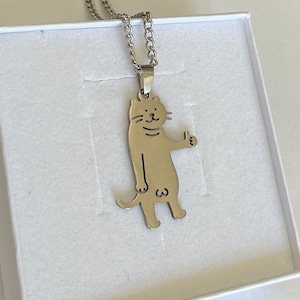 Sterling Silver Cool Funny Necklace, Doodle Necklace, Men Silver Necklace, Stainless Steel Men, Men Jewelry,  Boyfriend Gift, Men Pendant