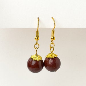 Bloodstone Earrings - Red Bloodstone -  Crystal Earrings - Dainty Bloodstone Earrings -Love Earrings - Love Stone - Heliotrope Stone