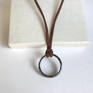Leather necklace, mens necklace, mens leather necklace, brown leather necklace, adjustable cord necklace, boyfriend gift, dad gift