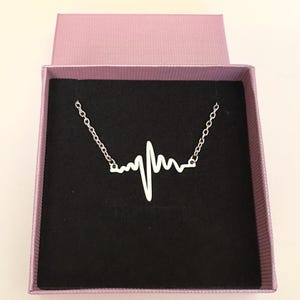 Collar de latidos - Collar de ECG - Collar de eternidad - Collar minimalista - Collar delicado - Collar delicado - Collar de plata esterlina