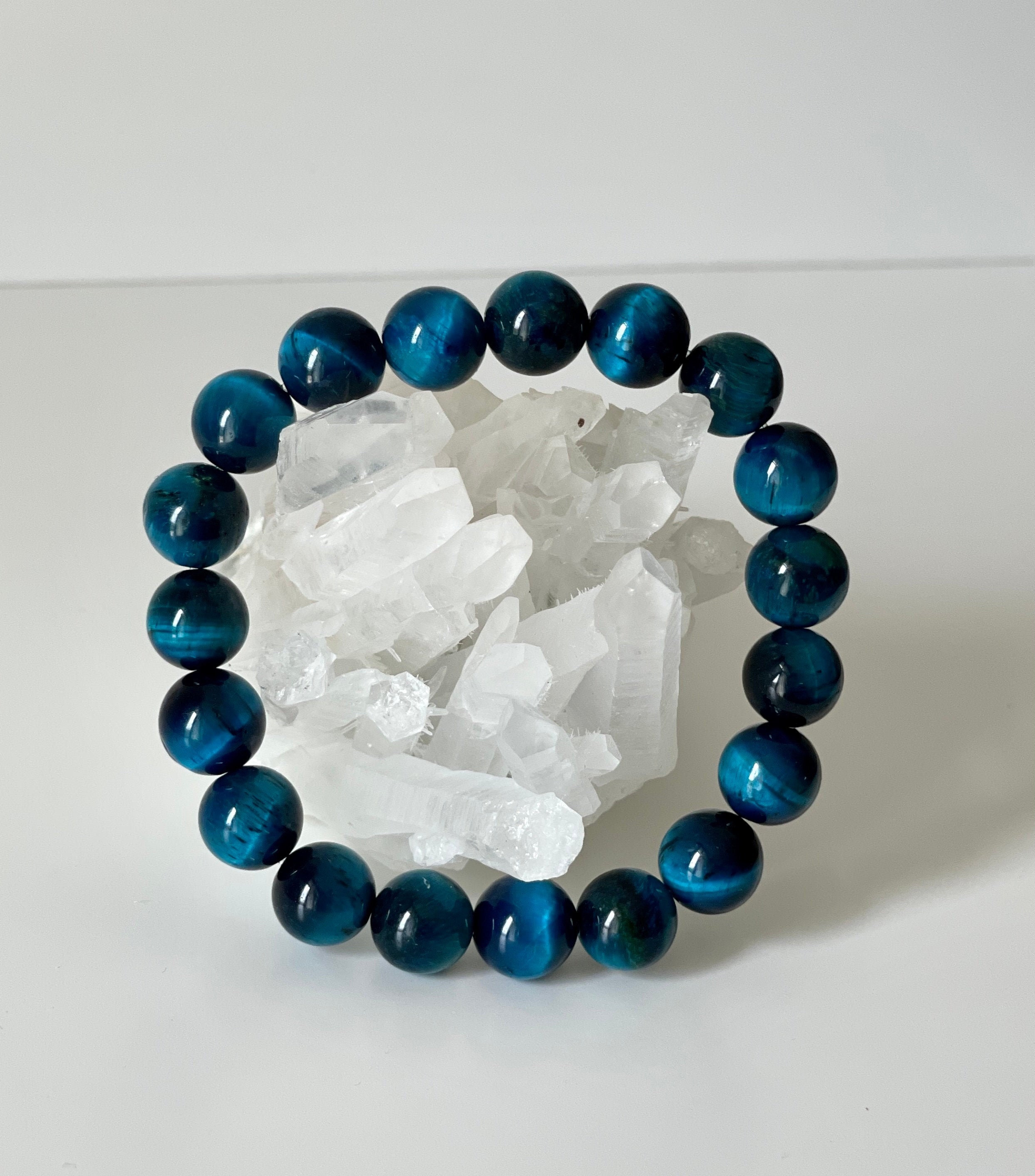 Produktbild von Natürlicher Edelstein, 8 Mm, Blaues Tigerauge, Poliert, Rund