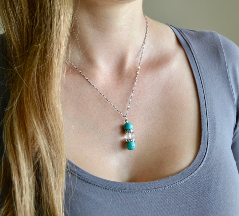December birthstone,Turquoise necklace,Boho necklace,Crochet knotted necklace,Boho,crochet,Turquoise,Chakra,Birthstone