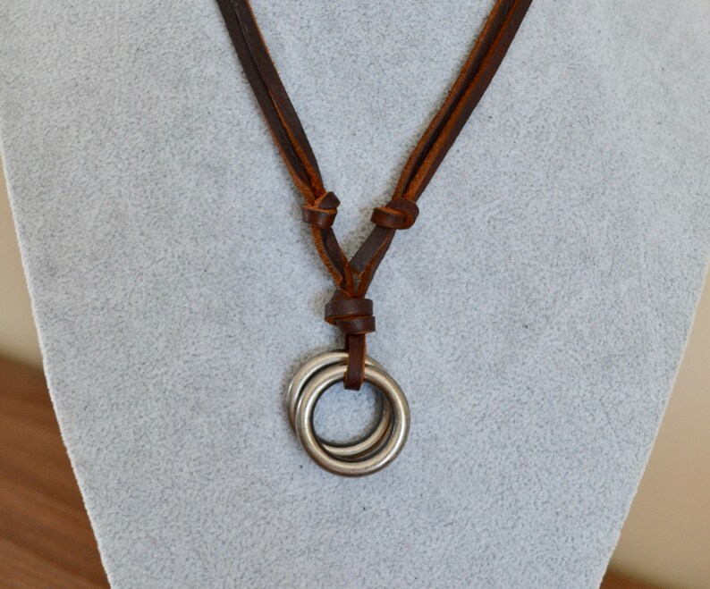 Leather Necklace Mens Necklace Mens Leather Necklace Black Etsy