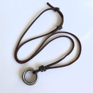 Collier en cuir, collier pour homme, collier en cuir pour homme, collier en cuir noir, collier cordon réglable, cadeau petit ami, cadeau papa