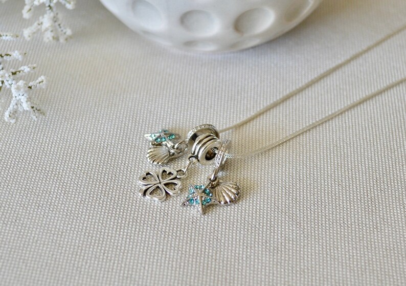 reiki jewelry silver necklace delicate necklace luck charm Dainty necklace simple necklace summer vacation sea star choker gifts