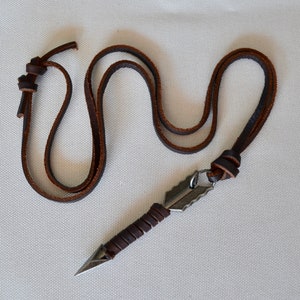 Collar de cuero, collar de hombre, collar de cuero para hombres, collar de cuero marrón, collar de cordón ajustable, regalo de novio, regalo de papá
