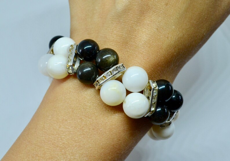 bohemian bracelet obsidian bracelet Rainbow obsidian reiki energy chakra bracelet statement bracelet shell bracelet reiki bracelet