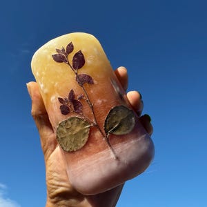 Handmade Pressed flower Candle Pillar