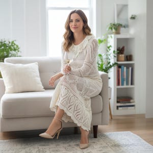 Crochet Mohair Knit Midi Dress - Etsy