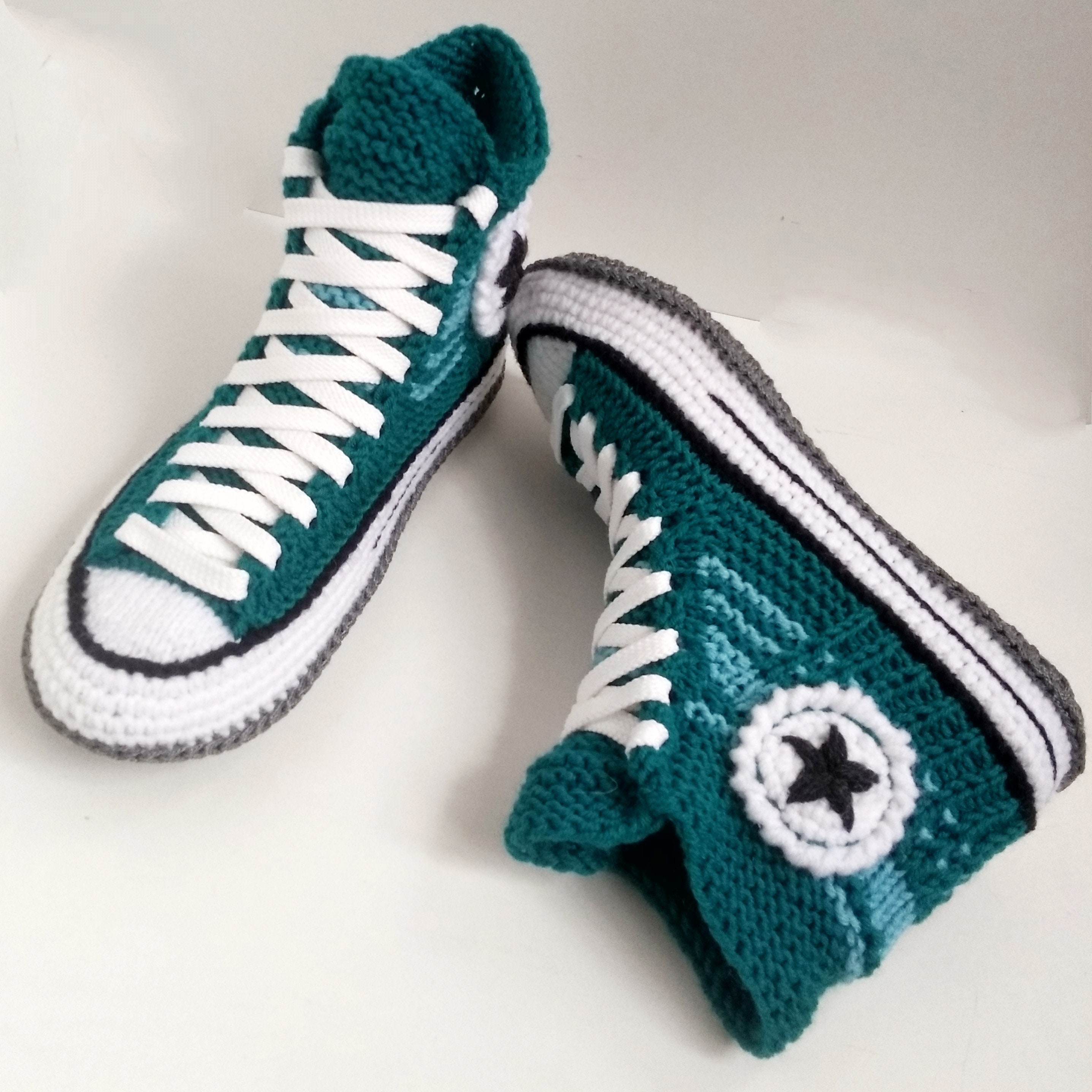 Knitted Women's Converse Slippers Socks Etsy
