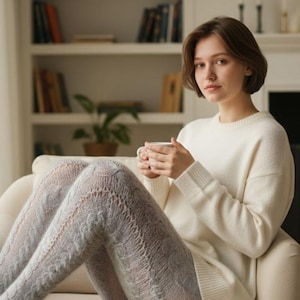 Kuschelige Leggings aus Yakwolle und Kaschmir: Warme Winter-Loungewear aus Strick für Frauen, nachhaltiges Modegeschenk