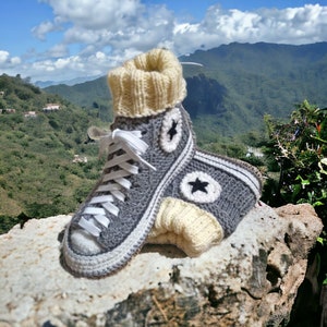 Hand-Crochet Slipper Socks with Cuff - Gift of Comfort
