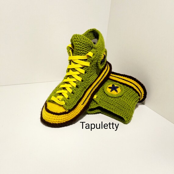 knitted converse booties for adults