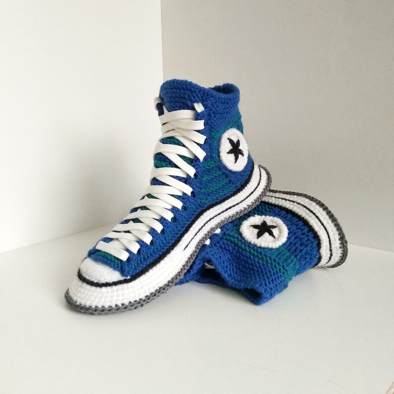 Converse Knitted Blue Men's Slippers Etsy