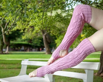 Handmade Pink Leg Warmers: Stylish & Toasty Warmth.