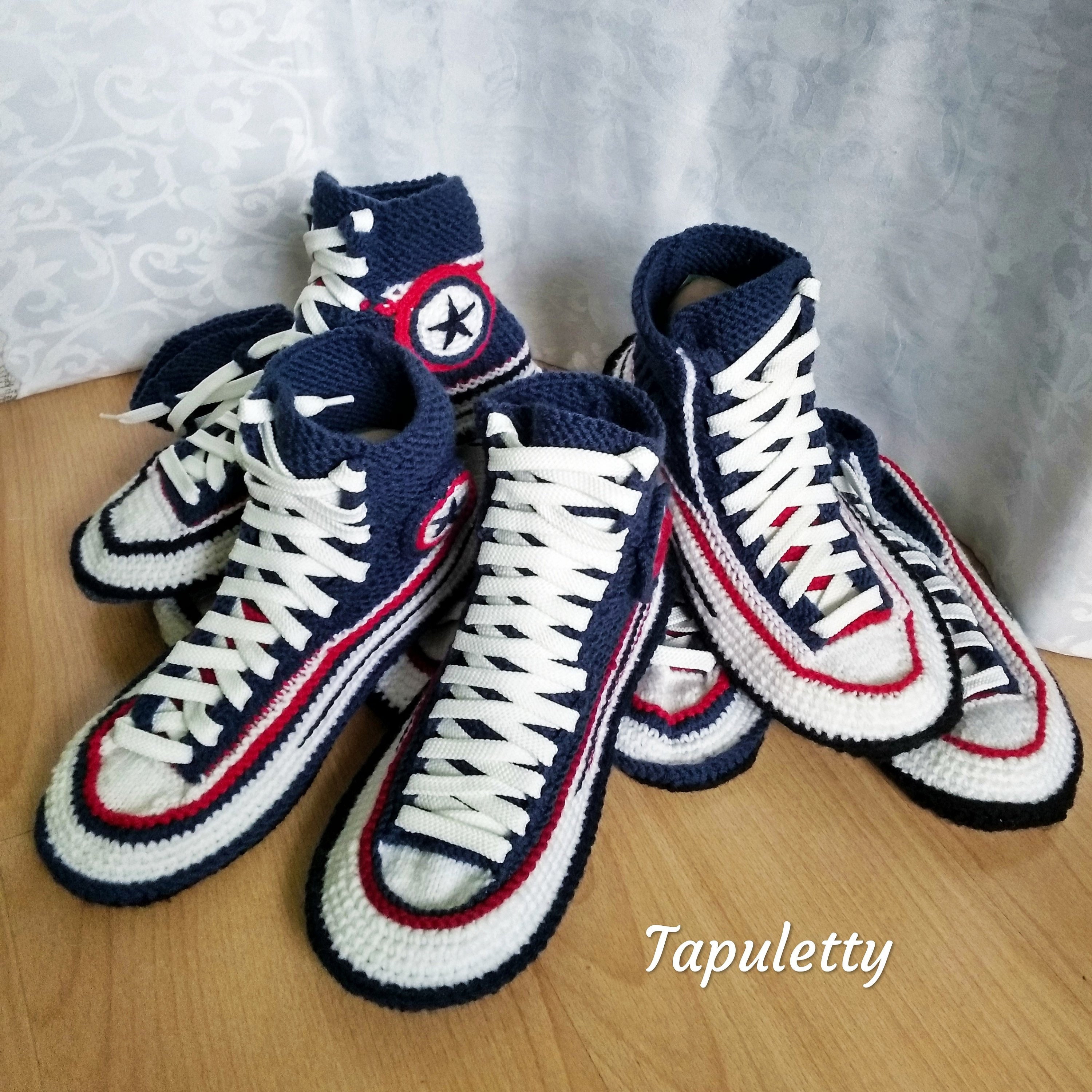 crochet converse slippers