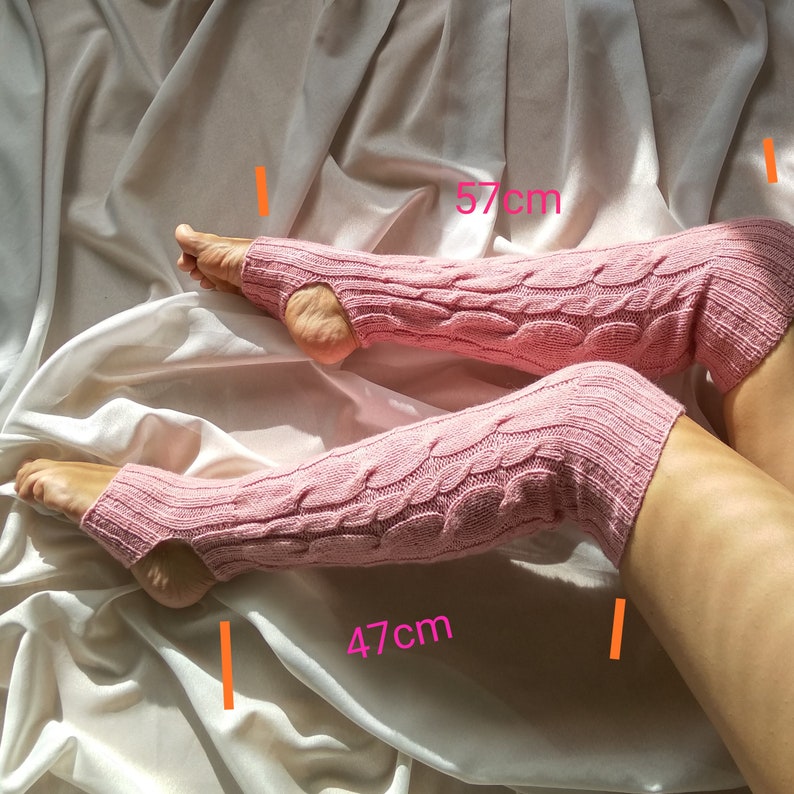 Handmade Pink Leg Warmers: Stylish & Toasty Warmth. image 8