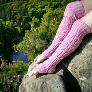 Handmade Pink Leg Warmers: Stylish & Toasty Warmth. image 10