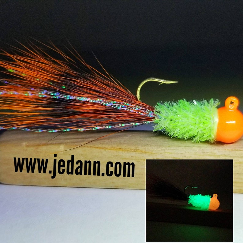 3pack UV Glow in Dark Hair Jig Trout Crappie Bluegill Bass Etsy