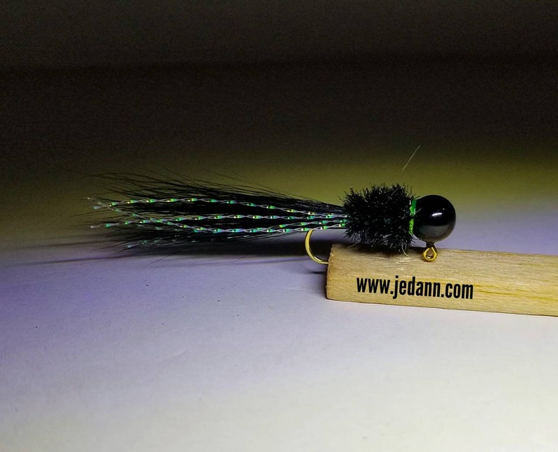 3-Pack Black Squirrel Hair Jig Crappie Bluegill Bass Trout
